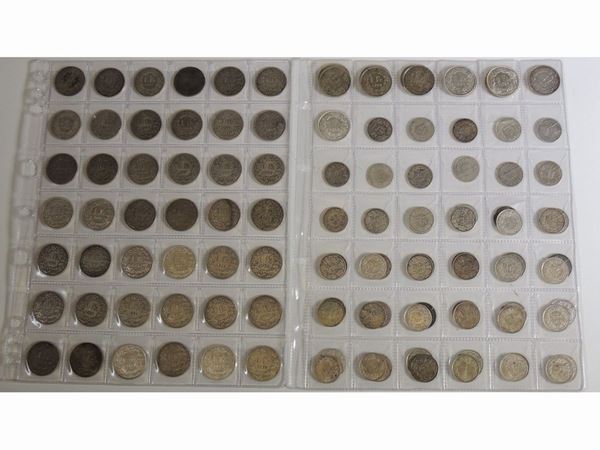 Collezione completa di monete emesse da 1 franco svizzero in argento