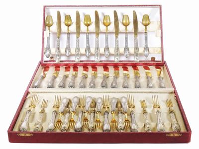 Set di Posate da Dessert Manici Rivestiti in Argento