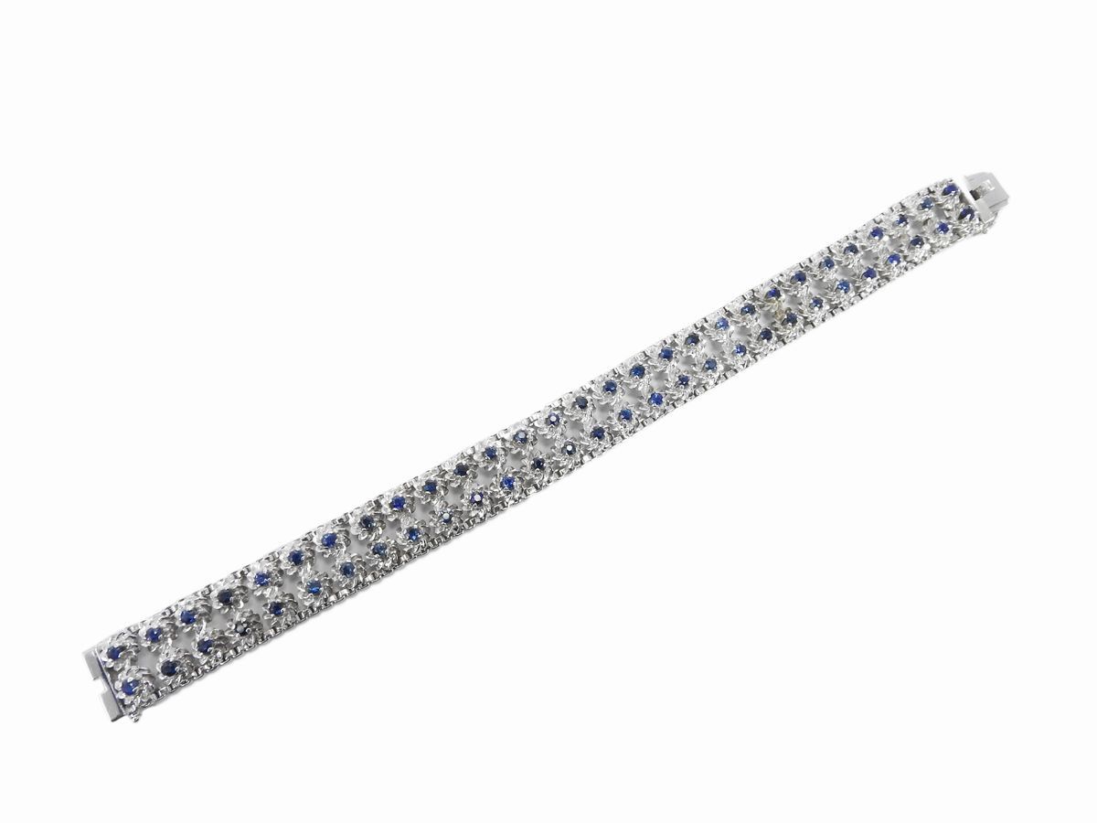 Bracciale in Oro Bianco con Zaffiri