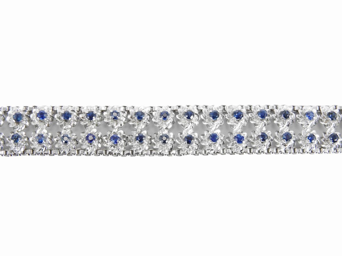Bracciale in Oro Bianco con Zaffiri