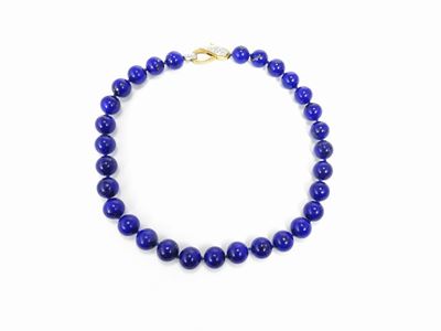 Collana in Lapislazzuli con Fermezza in Oro e Dimanti