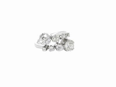 Anello Contrariè in Oro Bianco con Diamanti