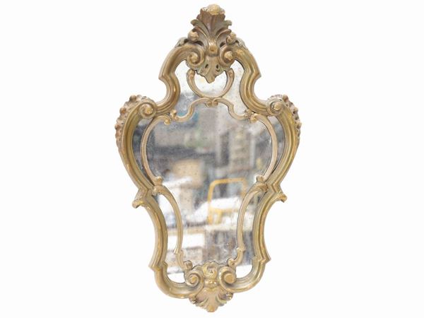 A small giltwood mirror