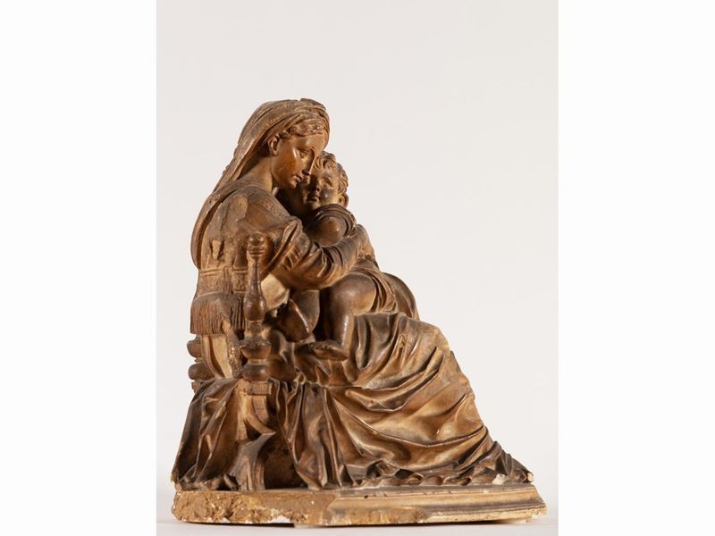 Gruppo in Gesso Patinato a Terracotta da Raffaello