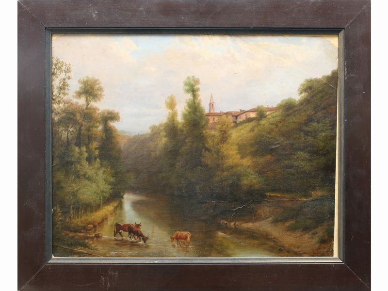 Paesaggio Fluviale con Armenti