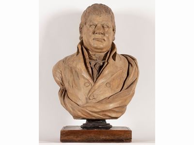Busto D'epoca Maschile in Terracotta Patinata