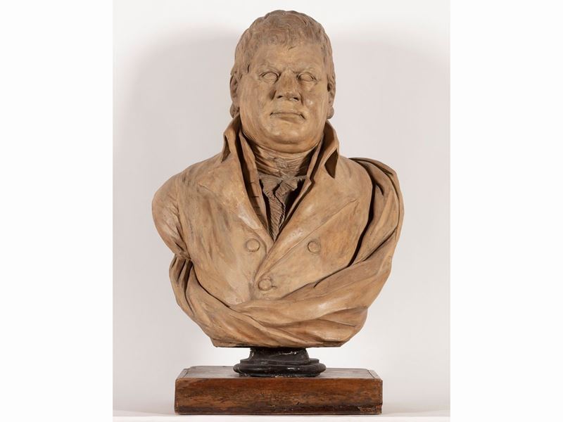 Busto D'epoca Maschile in Terracotta Patinata