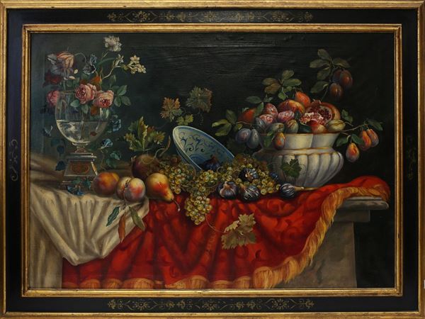 Still lifes with flowers and fruits