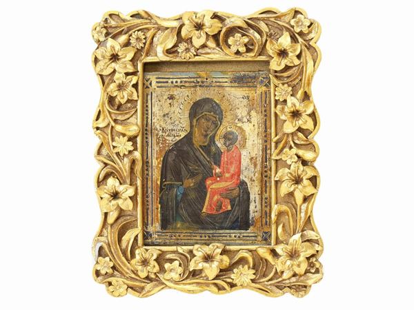 Scuola russa del XIX secolo : Madonna and Child  - Auction Furniture, Paintings and Curiosities from Private Collections - Maison Bibelot - Casa d'Aste Firenze - Milano
