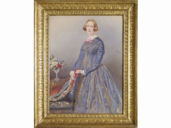 Scuola inglese della met&#224; del XIX secolo - Portrait of a lady