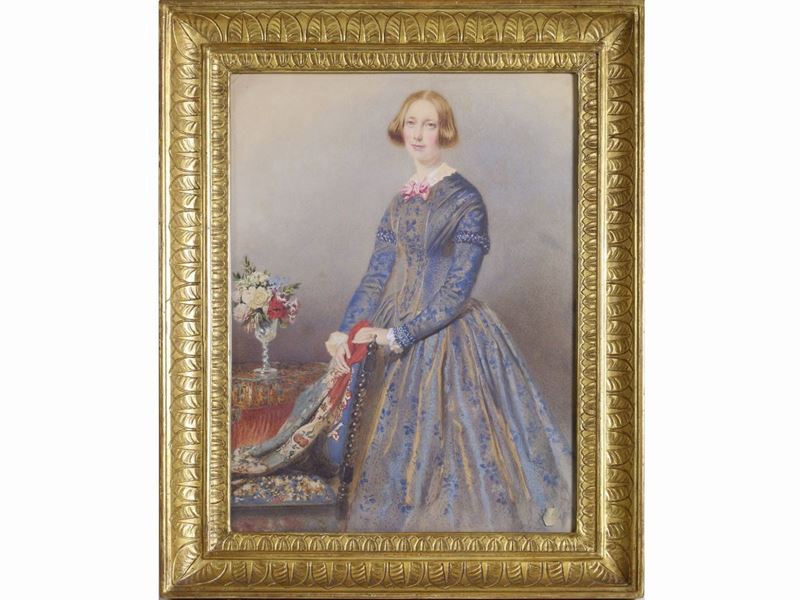 Scuola Inglese della Metà del XIX Secolo - Ritratto di Gentildonna