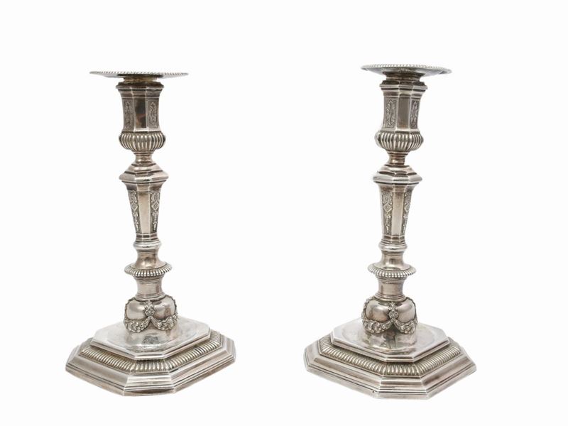 Coppia di Candelieri in Argento
