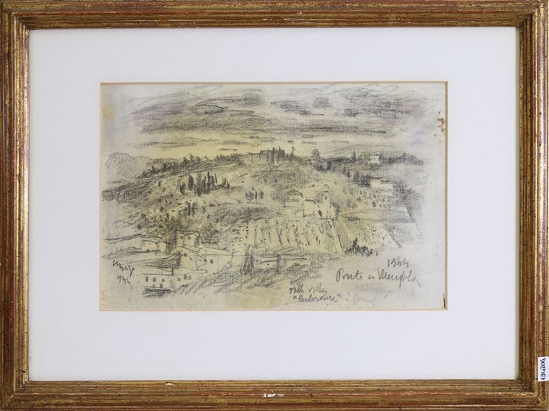 Gianni Vagnetti - Ponte a Mensola dalla Villa "belvedere" 1944