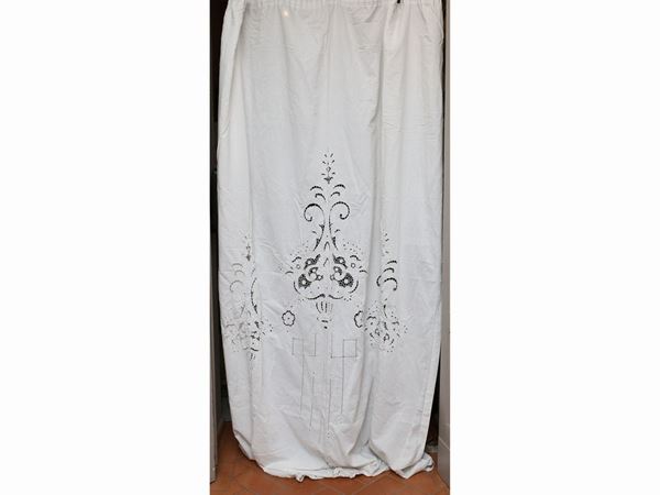 White linen and cotton curtains
