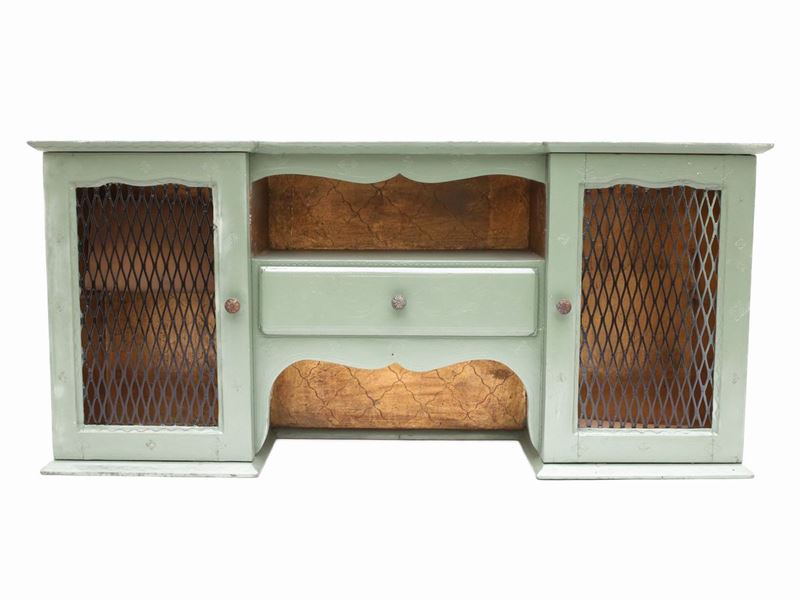 Stipetto Pensile in Legno Laccato Verde