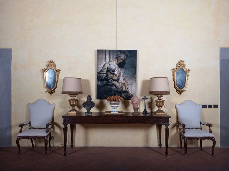 Tavolo da Muro da Biblioteca in Noce