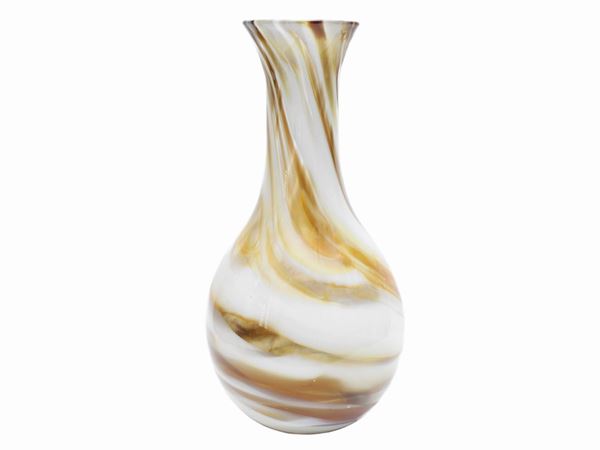 A large blown glass vase
