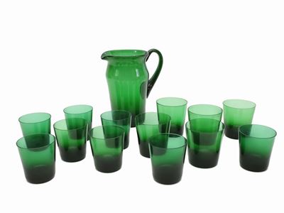 Lotto di Bicchieri in Vetro Verde di Empoli