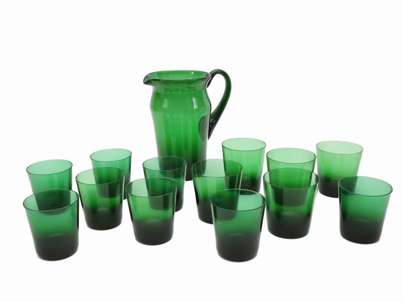 Lotto di Bicchieri in Vetro Verde di Empoli