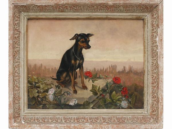 Claudius Seignol : Landscape with little dog 1912  ((1858-1926))  - Auction Furniture, Paintings and Curiosities from Private Collections - Maison Bibelot - Casa d'Aste Firenze - Milano