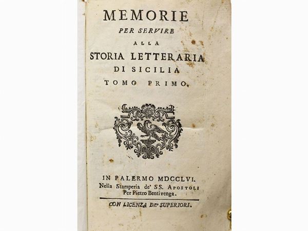 Domenico Schiavo - Memorie per servire alla storia letteraria di Sicilia