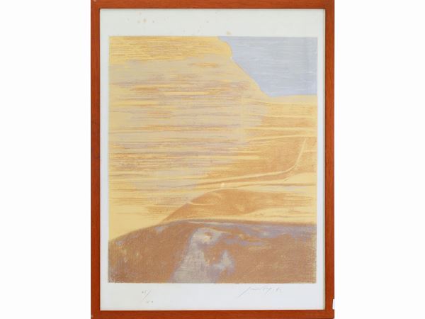 Piero Guccione : Landscape 1972  - Auction Furniture, Paintings and Curiosities from Private Collections - Maison Bibelot - Casa d'Aste Firenze - Milano
