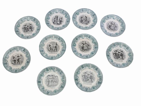 A group of ten terraglia dishes  (early 20th century)  - Auction Furniture, Paintings and Curiosities from Private Collections - Maison Bibelot - Casa d'Aste Firenze - Milano