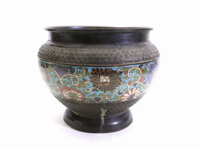 Grande Cachepot in Metallo Cloisonnè