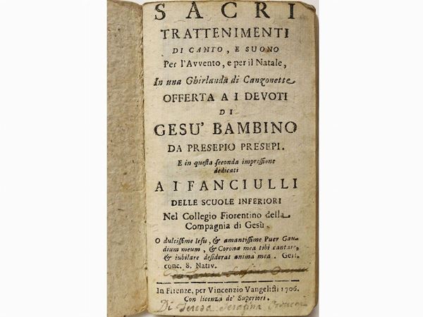 Giuseppe Antonio Patrignani - Sacri trattenimenti di canto, e suono per l'Avvento e per il Natale ...