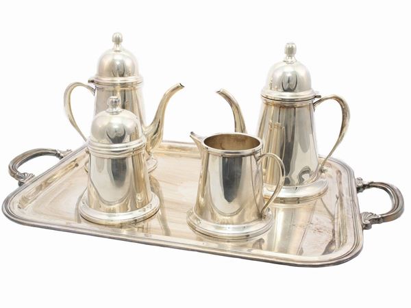 A silver tea and coffee set