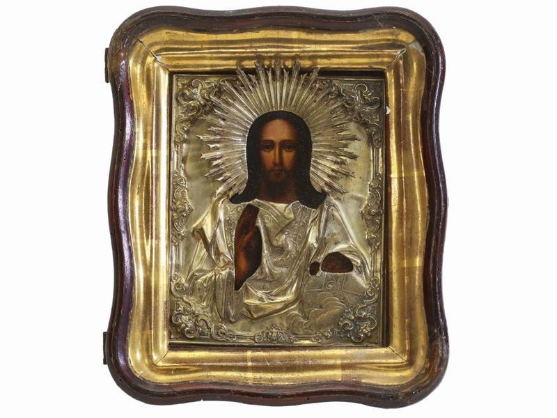 Scuola Russa della Fine del XIX Secolo - Icona Raffigurante Cristo