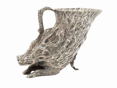 Coppa Animalier in Metallo Argentato, Anni Settanta Circa