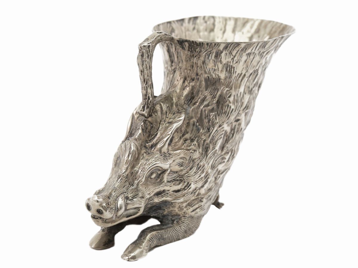 Gabriella Crespi - Coppa Animalier in Metallo Argentato, Anni Settanta Circa