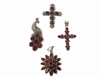 Lotto di Bijoux in Argento e Granati