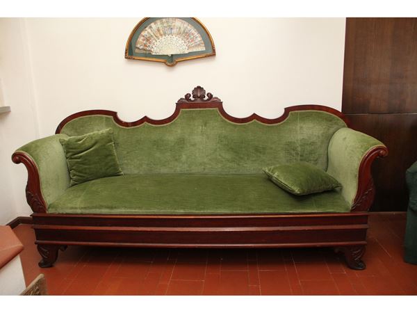 A mahogany sofa