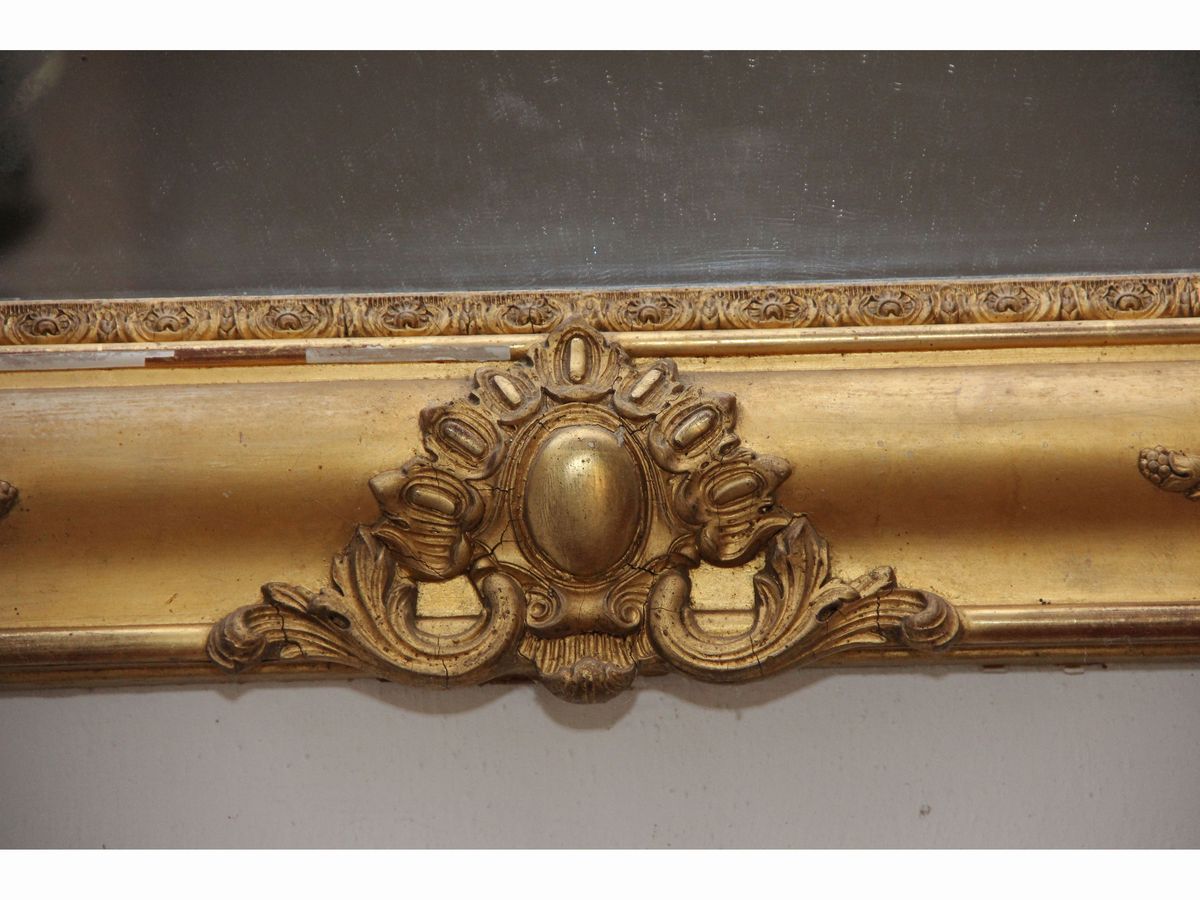 Specchiera con Cornice in Legno e Pastiglia Dorata