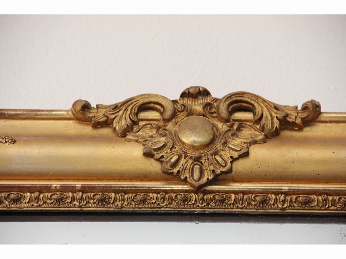 Specchiera con Cornice in Legno e Pastiglia Dorata