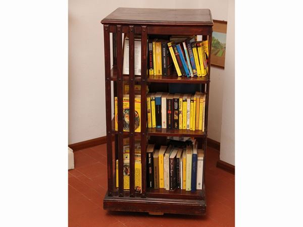 A revolving mahogany bookcase