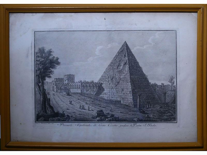 G. Vasi (1710-1782) G. B. Piranesi (1720-1778) - Due Acquaforti: Giuseppe Vasi e Gian Battista Pi...