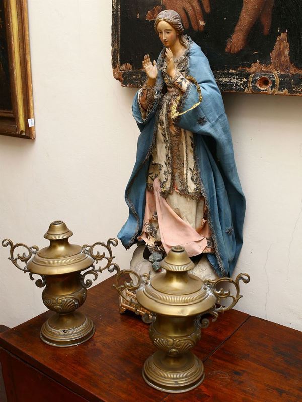 Glazed terracotta Madonna