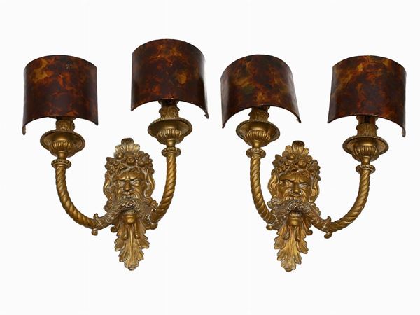 A couple od gilded bronze appliques  - Auction Furniture and Paintings from a villa in Fiesole (FI) - Maison Bibelot - Casa d'Aste Firenze - Milano