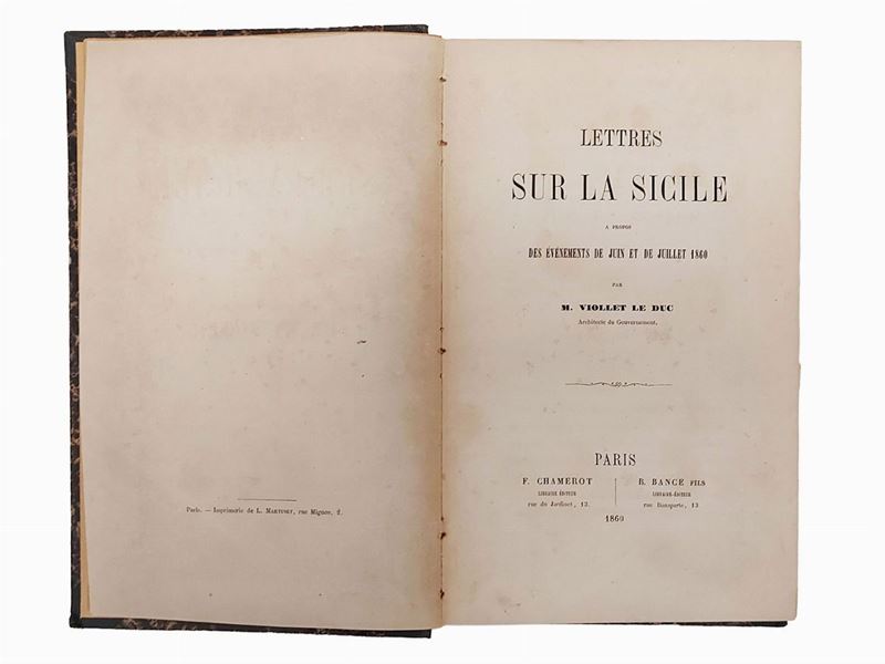 Eugène Emmanuel Viollet-le-duc - Lettres Sur la Sicile a Propos Des éVénement De Juin Et De Juill...