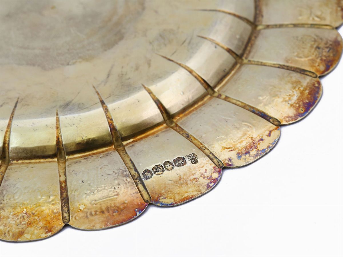 Serie di Quattro Piatti in Argento Vermeil, Robert Garrard
