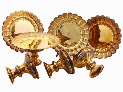 Serie di Quattro Piatti in Argento Vermeil, Robert Garrard
