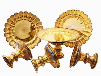 Serie di Quattro Piatti in Argento Vermeil, Robert Garrard