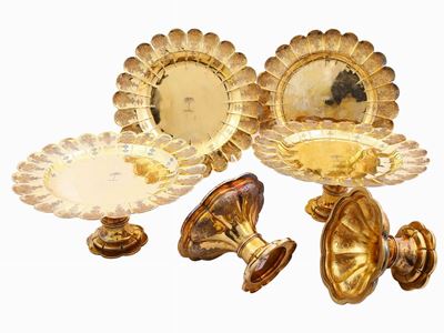 Serie di Quattro Piatti in Argento Vermeil, Robert Garrard
