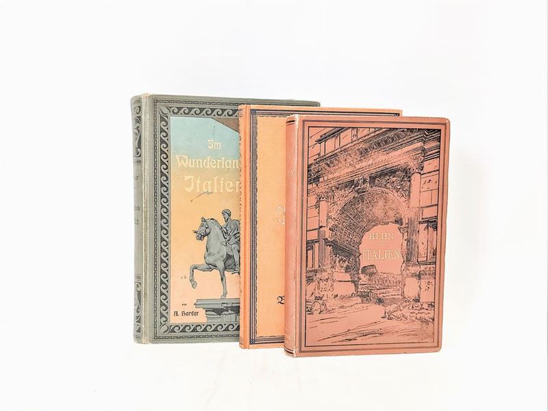 Lotto di Tre Libri D'epoca Tedeschi sul Viaggio in Italia