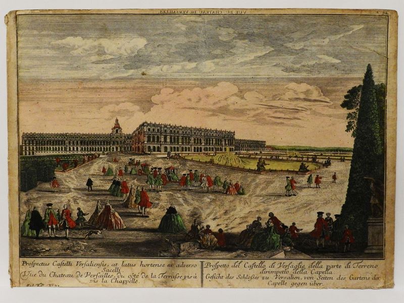 Scuola Francese del XVIII Secolo - Vue Du Chateau De Versailes - le Chateau Royal De Versailles D...