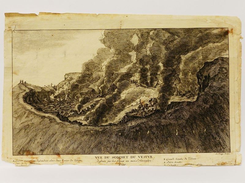 Adrian Zingg - Vue Du Sommet Du Vesuve Dessinée Sur Les Lieux Au Mois De Novembre 1755