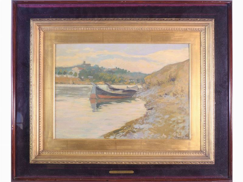 Carlo Passigli - Paesaggio Fluviale 1945